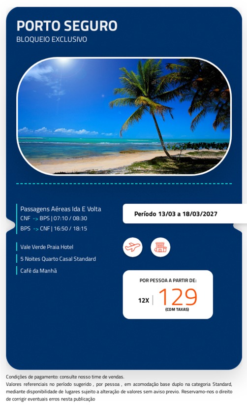 Março em Porto Seguro (Pacote Aéreo)